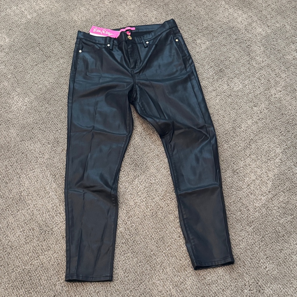 Lilly Pulitzer Black leather pants